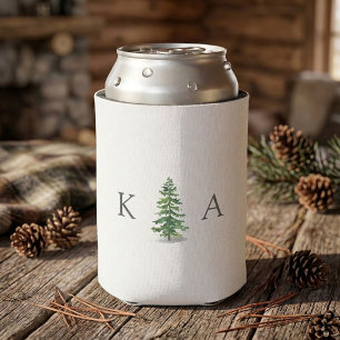 Enfriador De Latas Colección de Bodas del bosque de pinos acuarela