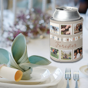 Enfriador De Latas Collage de fotos de amigos modernos de Beige