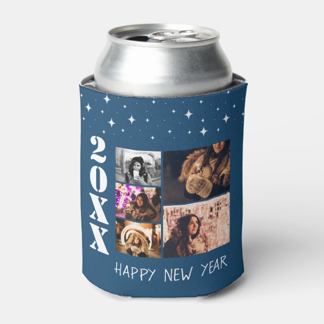 Enfriador De Latas Collage de fotos Modern Happy New Year 2026 5 (Lata Anverso)
