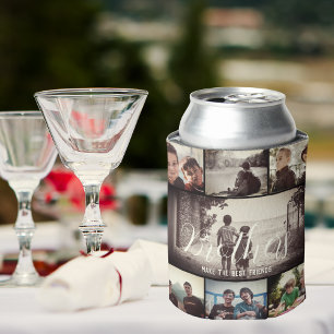 Enfriador De Latas Collage de fotos oscuro de los mejores amigos del 