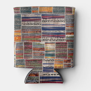 Enfriador De Latas Collage de mosaico: patrón de tejido mixto.