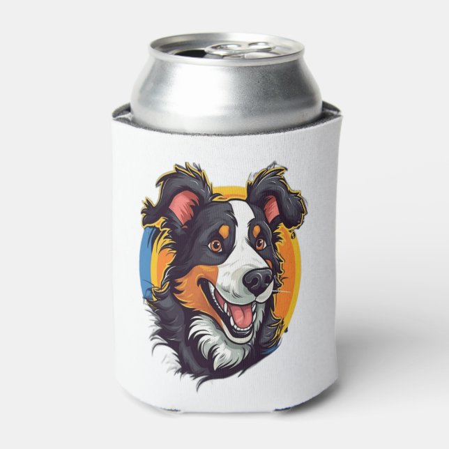 Enfriador De Latas Collie de borde agradable y adorable (Lata Anverso)