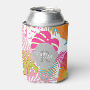Enfriador De Latas Color del fondo de la selva tropical de PixDezines