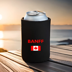 Enfriador De Latas Color oscuro de la bandera canadiense de Banff