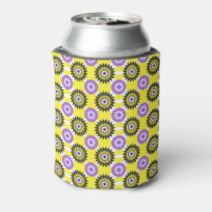 Enfriador De Latas Colores de orgullo de Enby / patrón de flor espejo