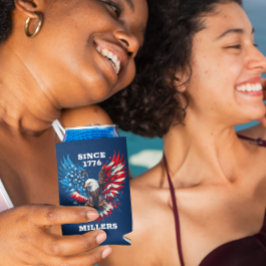 Enfriador De Latas Colores patrióticos personalizados Águila audaz de