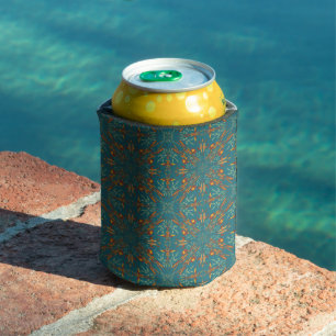 Enfriador De Latas Colores Patrón de Rayos de Sol Dorados del Suroest