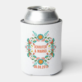 Enfriador De Latas Colorida flor retro colorida