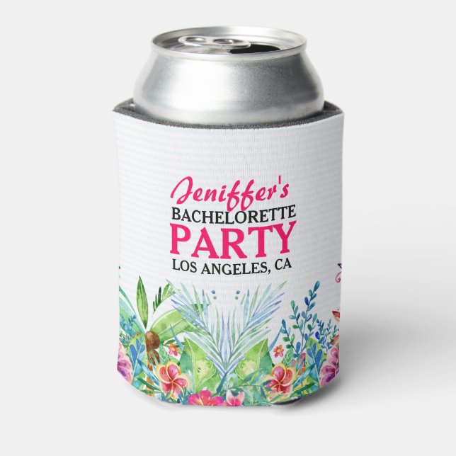 Enfriador De Latas Coloridas Flores Tropicales (Reverso de la lata)