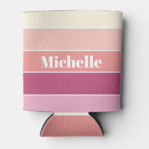 Enfriador De Latas Coloridas franjas de color rosas personalizadas