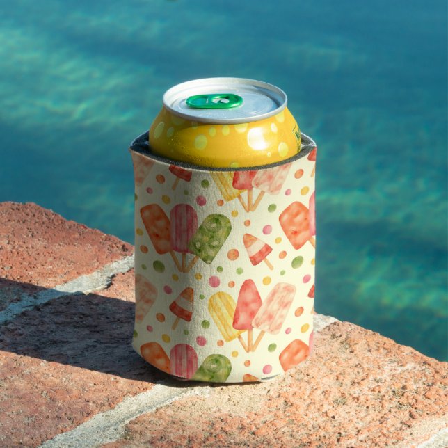 Enfriador De Latas Coloridas Popsias de acuarela (Piscina in situ)