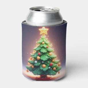 Enfriador De Latas Colorido árbol de Navidad decorado con luces