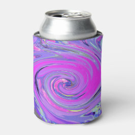 Enfriador De Latas Colorido morado y rosa caliente Boho Hippie Swirl