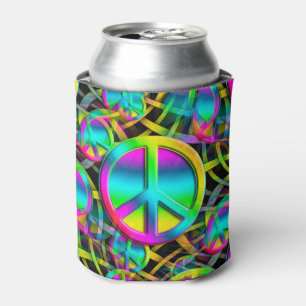 Enfriador De Latas Colorido patrón de PAZ sin fisuras + tus ideas