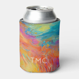 Enfriador De Latas Colorido Resumen de las Iniciales del Monograma de