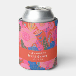 Enfriador De Latas Colorido Rojo Boho Floral Personalizado Bridal Sho