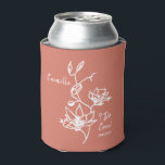 Enfriador De Latas Colorido Rustic I Do Crew Bridesmaid<br><div class="desc">La floral botánica contra el naranja quemado rústico hace un regalo destacado para la dama de honor para su fiesta nupcial. Fácilmente personalizar con el nombre y la fecha de evento de su elección. Regalo por la fiesta de la soltera, la fiesta de las novias, la dama de honor y...</div>