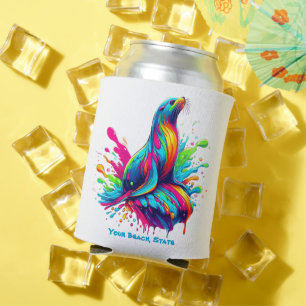 Enfriador De Latas Colorido salto de león marino