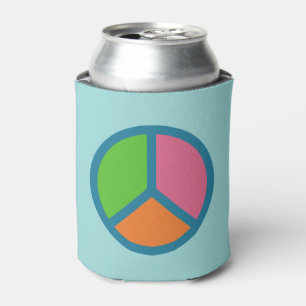 Enfriador De Latas Colorido signo de paz personalizado monograma refr