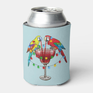 Enfriador De Latas Coloridos loros de macao beben vino rojo