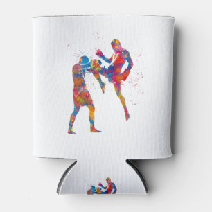 Enfriador De Latas Combatiente muay thai en acuarela