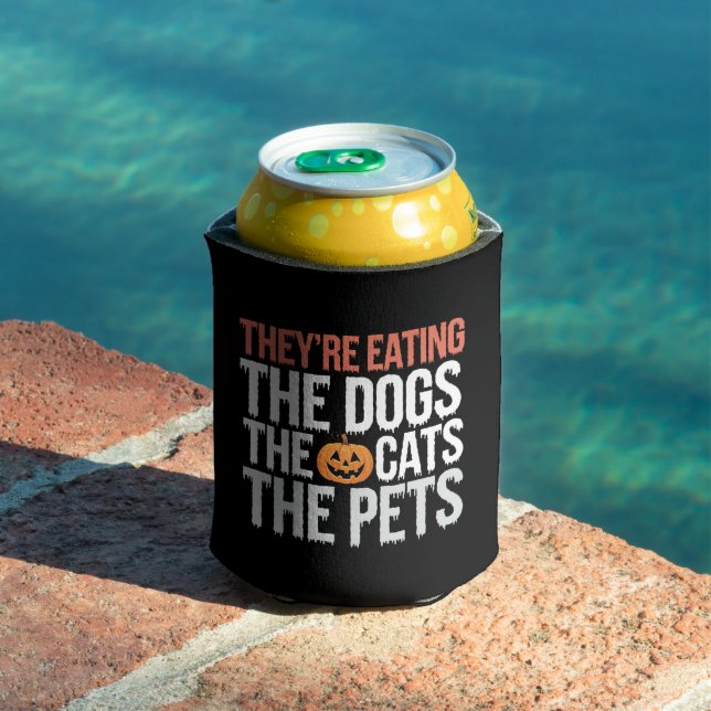 Enfriador De Latas Comen Los Perros Los Gatos Los Mascotas Halloween (Piscina in situ)