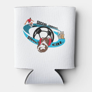 Enfriador De Latas Comer, dormir, fútbol, repetir. personalizado de f