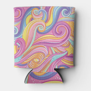 Enfriador De Latas Cometa arcoiris: Cielo mágico de ensueño.