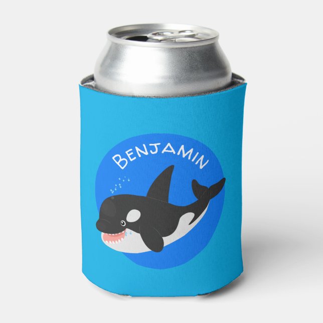Enfriador De Latas Cómico asesino ballena orca personalizado lindo il (Lata Anverso)