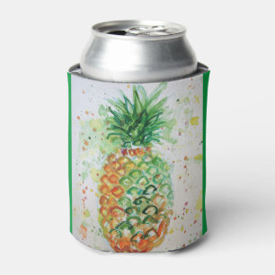 Enfriador De Latas Comida de piña fruta Naranja de arte tropical Lime