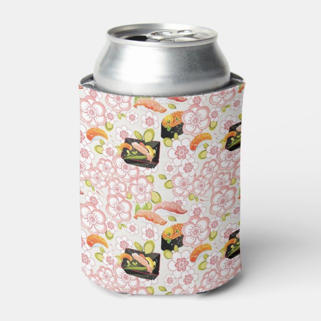 Enfriador De Latas Comida japonesa: Patrón de sushi 2 (Lata Anverso)