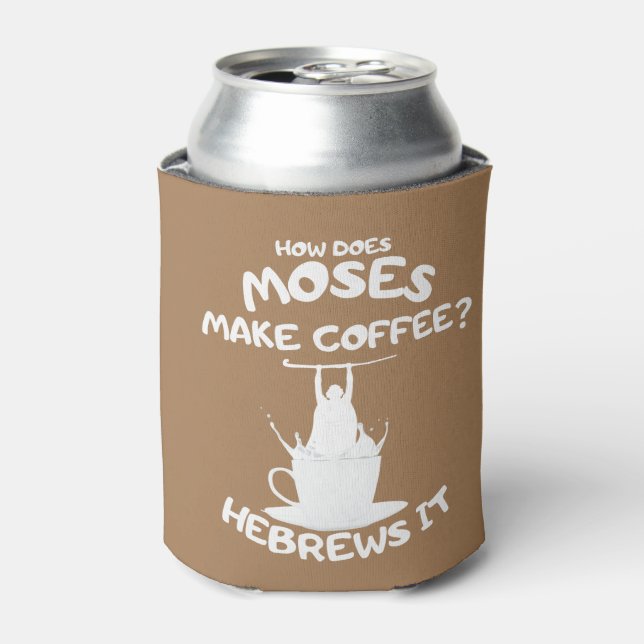 Enfriador De Latas ¿Cómo Hace Moses Café? Hebreo It Mug (Lata Anverso)
