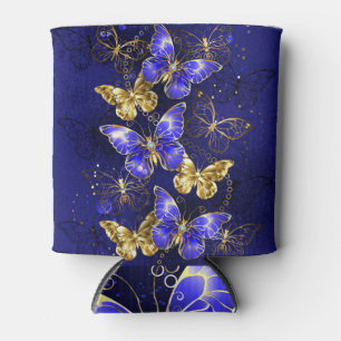 Enfriador De Latas Composición con mariposas de zafiro