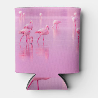 Enfriador De Latas Concepto romántico del lago Flamingos rosa