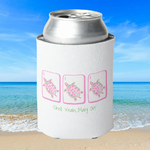 Enfriador De Latas ¡Concha Sí... Mahj On! Tortuga de Mar Rosa Mahjong