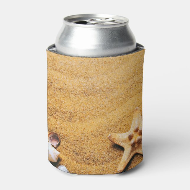 Enfriador De Latas conchas en la playa (Lata Anverso)