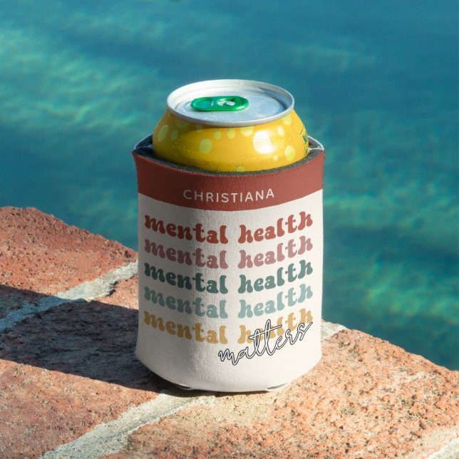 Enfriador De Latas Conciencia retro sobre la salud mental (Piscina in situ)