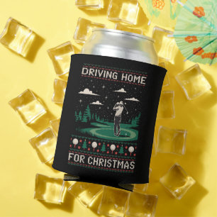 Enfriador De Latas Conduciendo a casa para Navidad Golf Divertido Feo