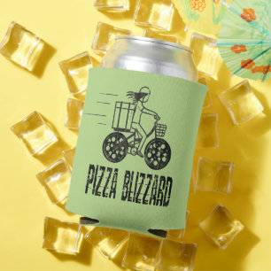 Enfriador De Latas Conductor de Blizzard Bike Courier Pizza