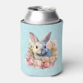 Enfriador De Latas Conejito con una Guirnalda de Rosas Adorable