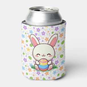 Enfriador De Latas Conejito lindo de primavera/Pascua con huevo