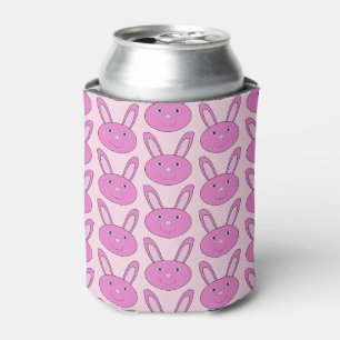 Enfriador De Latas Conejito Rosa Cara de Niña Patrón de Pascua de Pri