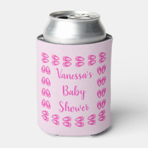 Enfriador De Latas Conejitos Bebé Niña Pies Rosa Cumpleaños Baby Show