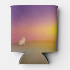 Enfriador De Latas Conejo conejo blanco lindo en la colina de Grassy 