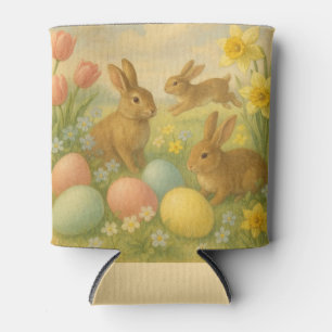 Enfriador De Latas Conejo de Pascua huevo de primavera vintage