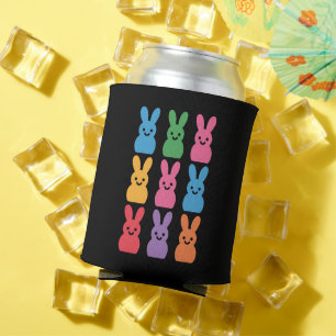 Enfriador De Latas Conejo de Pascua Huevos Cuadros Leopardo