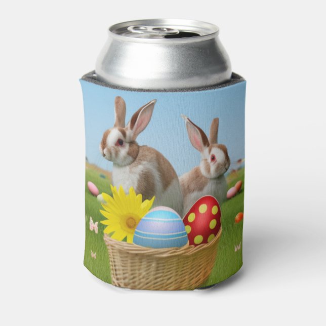 Enfriador De Latas Conejo de Pascua para un ánimo positivo (Reverso de la lata)