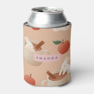 Enfriador De Latas Conejo Lindo Personalizado con Patrón de Sidra de