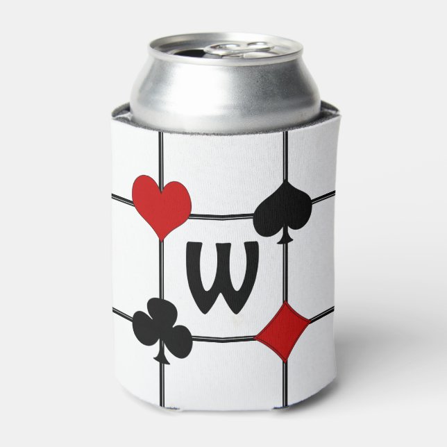 Enfriador De Latas Conjuntos de cartas de juego Art Deco v2 monograma (Lata Anverso)