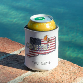 Enfriador De Latas Connecticut marca de mapas de estados retro de est